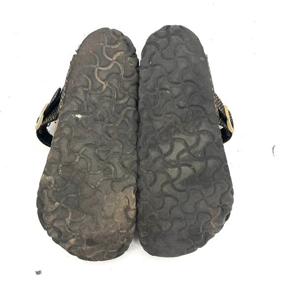 Birkenstock Women's 6.5 / 37 Gizeh Gold Embossed Microfiber Snake Thong Sandals - Picture 9 of 10